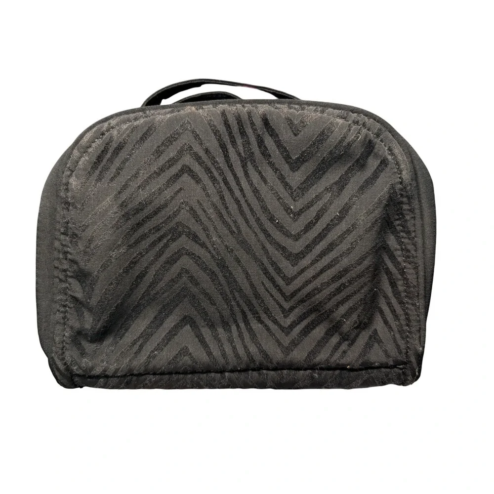 Vera Bradley Black Chevron Velvet Hanging Travel Organizer Floral Interior Bag